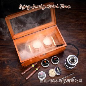Kit para ahumar cócteles, caja de madera con pistola de humo y virutas de madera para cócteles de whisky, herramientas de coctelería, estilo vintage, reutilizable - Product Image 3