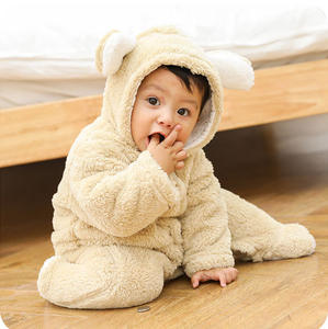 Barboteuse à manches longues, vêtements d'hiver en coton, couleur unie, personnalisés, vente en gros, - Product Image 2