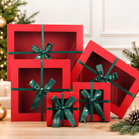 Boîte cadeau de Noël personnalisée, carrée, avec fenêtre transparente et ruban, boîte cadeau pour la Saint-Valentin, anniversaire