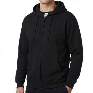 Sweat à capuche zippé pour homme 100% coton, motif uni, écologique, séchage rapide, respirant, décontracté, streetwear d'hiver - Product Image 5