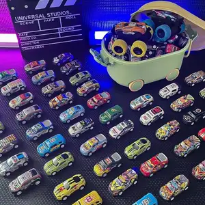 50Pcs Metal Cars And 2 Monster Trucks Set Metal Diecast Car Toys Hobby Models Hotwheels Cars Model With Green Box Container