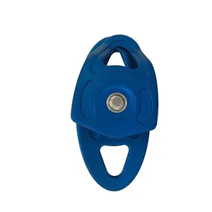 Hot forged big ball bearing compact aluminum pulley with double sheaves suitable for rescue and climbing