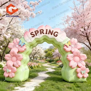 Arche de fleurs gonflable sur le thème des plantes personnalisée, arche d'entrée gonflable pour la décoration de scène d'événements - Product Image 5