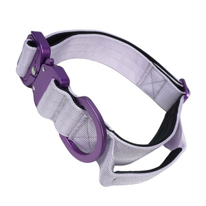 Collier tactique pour chien en nylon violet avec boucle à dégagement rapide en alliage d'aluminium rembourré avec poignée pour grands chiens - Product Image 1