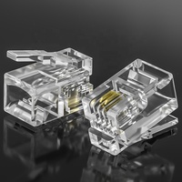 Konektor Telepon Berkualitas Tinggi XL-101 Harga Pabrik RJ9 RJ11 4P4C 4P2C Pelindung Kontak Tembaga Casing PC