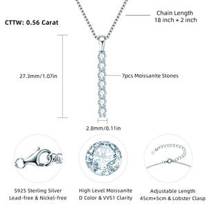 S925 0.56 <span class=keywords><strong>Karat</strong></span> D Moissanite Cadeia Jóias Colar Mulheres Feminino Simples Mossanite Bar Colar de Casamento para As Mulheres - Product Image 5