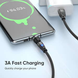 Cavo Dati Magnetico 3 in 1 per Ricarica Rapida PD 60W 3A per iPhone, Macbook Pro e <span class=keywords><strong>Samsung</strong></span> con Connettori <span class=keywords><strong>Micro</strong></span> <span class=keywords><strong>USB</strong></span> e Tipo C Girevoli a 540 Gradi - Product Image 4