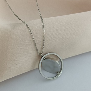 Collar giratorio de acero inoxidable personalizado, collar giratorio redondo con nombre o logotipo personalizado, collares de joyería de moda - Product Image 5