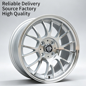 Cerchi in Lega FLowtone BB <span class=keywords><strong>Sport</strong></span> 15x7 ET35 4x100 Argento con Bordo Lavorato CB73.1 per Auto da Corsa e Passeggeri - Product Image 1