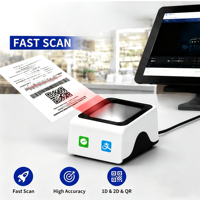 Escáner de Código de Barras de Escritorio JR P5, Alta Velocidad, Lector de Códigos QR 1D y 2D, Manos Libres, Plataforma de Presentación USB, CE, ROHS, FCC