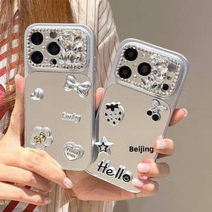 Funda para <span class=keywords><strong>iPhone</strong></span> 17 <span class=keywords><strong>Pro</strong></span> Max con Diseño de Corazón y Lazo de Diamantes de Imitación, TPU+PC, Espejo Plateado, Lujosa, Personalizada, para Mujer, Compatible con <span class=keywords><strong>iPhone</strong></span> 16 <span class=keywords><strong>Pro</strong></span>, 15, <span class=keywords><strong>14</strong></span>, 13 - Product Image 1