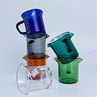 Gelas Ukur Kaca Borosilikat Biru 70ml / 2.37oz Mini Pitcher Espresso Shot Creamer Syrup Small Server Kitchen Bar