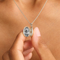 Gemnel Collier en argent sterling 925 avec image personnalisée Plaqué or 18 carats Pendentif papillon et fleur en zircon