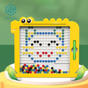 HS oyuncak erken eğitim çizim tableti oyuncaklar manyetik çizim mantar tırnak bulmaca fırça yatılı makinesi çocuklar için - Product Image 2