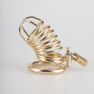 Kim loại vàng người đàn ông khiết tịnh Lồng thép không gỉ dương vật hạn chế chống gian lận niệu đạo khóa abstainer người lớn đạo cụ sextoy - Product Image 1