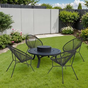 Modernes Design Langlebiges wasserdichtes Kunststoffschnur-Webei mit Metallrahmen Indoor Outdoor Patio Garten balkon Rattan stuhl - Product Image 4