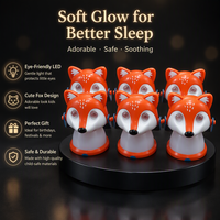 Lampe de camping LED portable en plastique pour enfants, motif petit raton laveur et renard, à suspendre pour tente et jeunes enfants