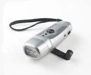 ציוד תאורה חיצונית ידנית עם מקור אור LED רדיו FM וסרנת חירום ABS גוף מנורת 40 לומן