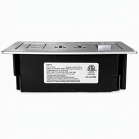 Multiprise encastrable de bureau avec station de charge rapide USB, 2 prises CA, 2 ports USB et contrôle de la lumière, cache-mobilier métallique