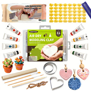 Kit Fai-da-Te per Ceramica - Crea i Tuoi Progetti in Argilla Autodissecante a Casa con Set Completo di Strumenti, Colori e Istruzioni - Product Image 1