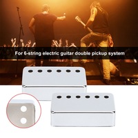 2Pcs Pickup Cover Metal Musical Instrument Accessories for 6-String Electric Guitar