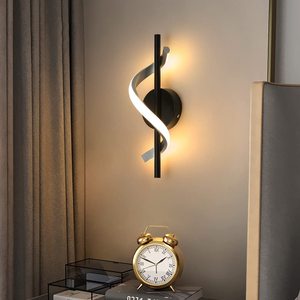 Applique murale LED moderne en aluminium blanc chaud 9W, luminaire mural décoratif minimaliste pour chambre à coucher, salon, couloir - Product Image 2