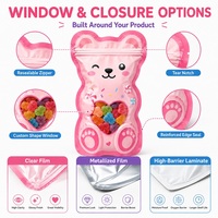 Sachets personnalisés découpés sur mesure en Mylar, en forme de bonbons, avec fermeture éclair refermable, emballage anti-odeur pour snacks sucrés, fourniture OEM pour marques