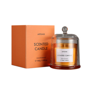 Golden Bell Luxury Glass Dome Cover Orange Scented Candle White Label