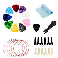 Three-in-One Guitar String Changing Tool Set with ABS Case Includes Guitar Strings Pick Tuning Peg