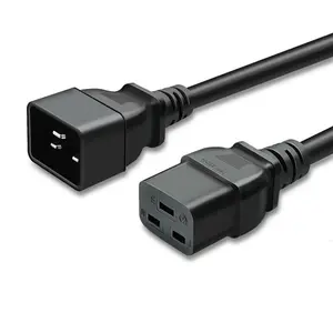 Factory IEC320 16a 250v Supply Cord Extension Cabl 3 Pin Plug C19 to C20 3pin computer power cable 220v Eu power ac cable