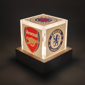 Lámpara Cúbica Cuadrada con Logotipo de Club de Fútbol, el Mejor Regalo para Aficionados al Fútbol 2026, Recargable, <span class=keywords><strong>Madrid</strong></span>, Rangers, <span class=keywords><strong>Chelsea</strong></span>, Impresión UV, Luz Nocturna para Dormitorio - Product Image 2