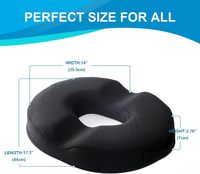 Coussin de siège ergonomique en mousse à mémoire de forme noir en forme de donut pour le coccyx, les douleurs, la sciatique et la grossesse par Ergonomic Innovations
