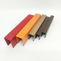 Profilés linéaires métalliques décoratifs en U pour plafond, en tube carré d'aluminium, personnalisés par le fabricant