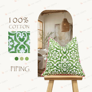 Funda de Almohada de Lona 100% Algodón para Decoración del Hogar y Exteriores, Fundas de Cojín Preppy Verde <span class=keywords><strong>Trébol</strong></span> con Cremallera Oculta - Product Image 6