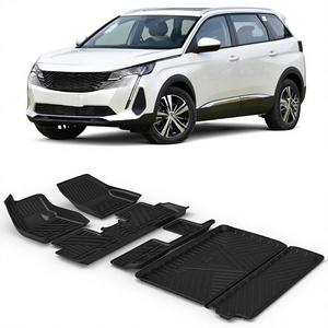 Tapis de sol TPE sur mesure pour Peugeot <span class=keywords><strong>5008</strong></span> (2017-2026) 7 places, toutes saisons, imperméables - Product Image 1