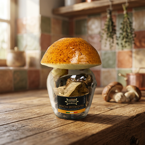 CHAMPIÑONES PORCINI SECOS Y SABORIZADOS, Boletus Edulis, Enteros, Hechos en Italia, Calidad Extra, Etiqueta Personalizable, en Frasco - Product Image 3