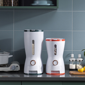 6Kg/10Kg Windtight Skidproof Dampproof Nhựa Giá Rẻ Nhựa Nhà Bếp Gạo Lưu Trữ Thực Phẩm <span class=keywords><strong>Container</strong></span> Với Cửa Sổ Trong Suốt - Product Image 3