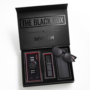 Emballage de cadeau personnalisé avec logo brillant pour points UV Boîte cadeau rigide magnétique avec <span class=keywords><strong>ceinture</strong></span> de parfum de luxe pour hommes Emballage de montre portefeuille noire - Product Image 1