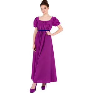 Vestido Bridgeton Regency para mujer, vestido largo morado, cintura alta, estilo victoriano, disfraz para cosplay de películas y televisión - Product Image 1