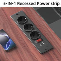 Prise de courant encastrée pour bureau, prises CA encastrées, ports USB-A, station de charge dissimulée pour table, multiprise
