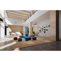 Ensemble de canapés modulaires inclinables de couleur beige au design moderne en forme de branche d'arbre pour le bureau, l'école et l'hôtel