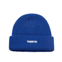 Chapeau en laine jacquard élégant de style coréen pour femme, design amincissant le visage, illumine le teint, automne-hiver ; Bleu Klein