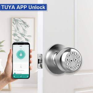 New Tuya BLE Smart <strong>Door</strong> Lock Digital Bedroom <strong>Door</strong> Lock Ball <strong>Knob</strong> Lock - Product Image 2
