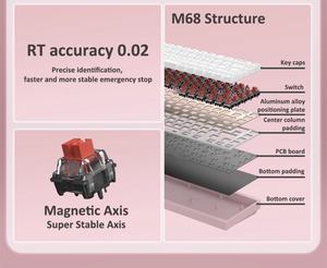 8K Có Dây CNC Hợp Kim Nhôm Trục Từ Tính Chơi Game Cơ Khí Bàn Phím Khắc Keycaps Hot Swap RT 0.02 Với Ribbon Bàn Phím - Product Image 4