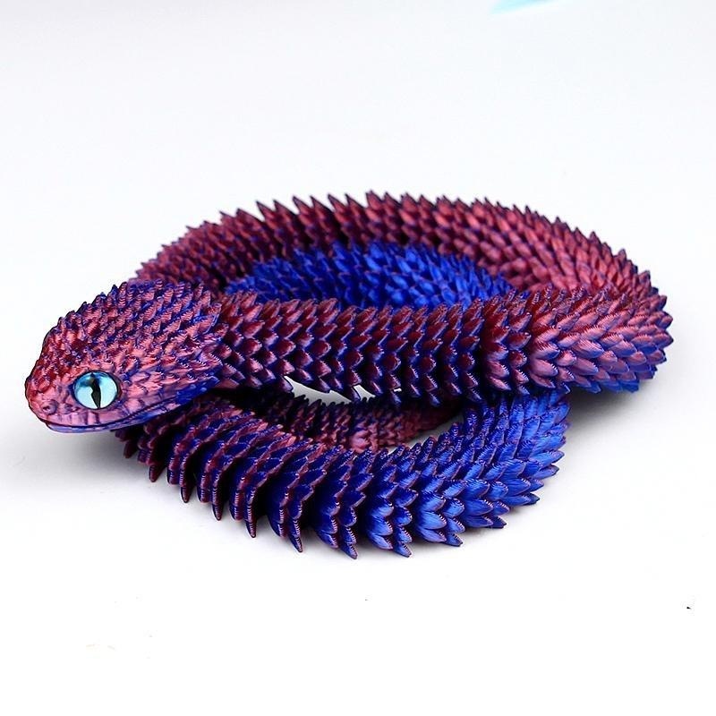 Vipère rouge et bleue 60cm