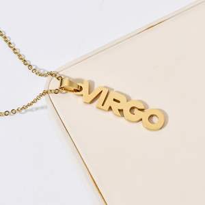 Kalung rantai liontin zodiak 18K berlapis emas, rantai kalung tautan untuk acara ulang tahun pernikahan untuk wanita - Product Image 5