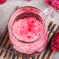 Sélection de roses lyophilisées du Yunnan, grandes fleurs de rose rouge encre lyophilisées, pétales comestibles en forme de couronne, en conserve, vente en gros