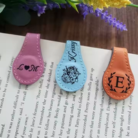 Penanda buku magnetik kulit Pu ukir Laser kustom hadiah pembaca pembatas buku kulit imitasi Laserable untuk hadiah pecinta buku