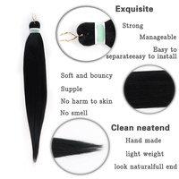 Extensions de cheveux synthétiques européennes et américaines 4X résistantes à la chaleur, nouvelles, super longues, pré-étirées, pour tressage EZ, trame simple