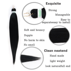 Châu Âu Mỹ 4X tổng hợp chịu nhiệt phần mở rộng tóc mới siêu dài Crochet pre-kéo dài <span class=keywords><strong>EZ</strong></span> bện sợi ngang duy nhất - Product Image 3